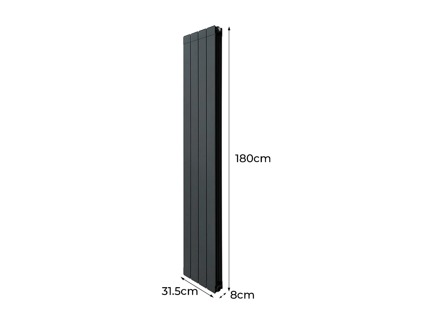 Grzejnik aluminiowy – 1800 mm x 315 mm – antracytowy szary