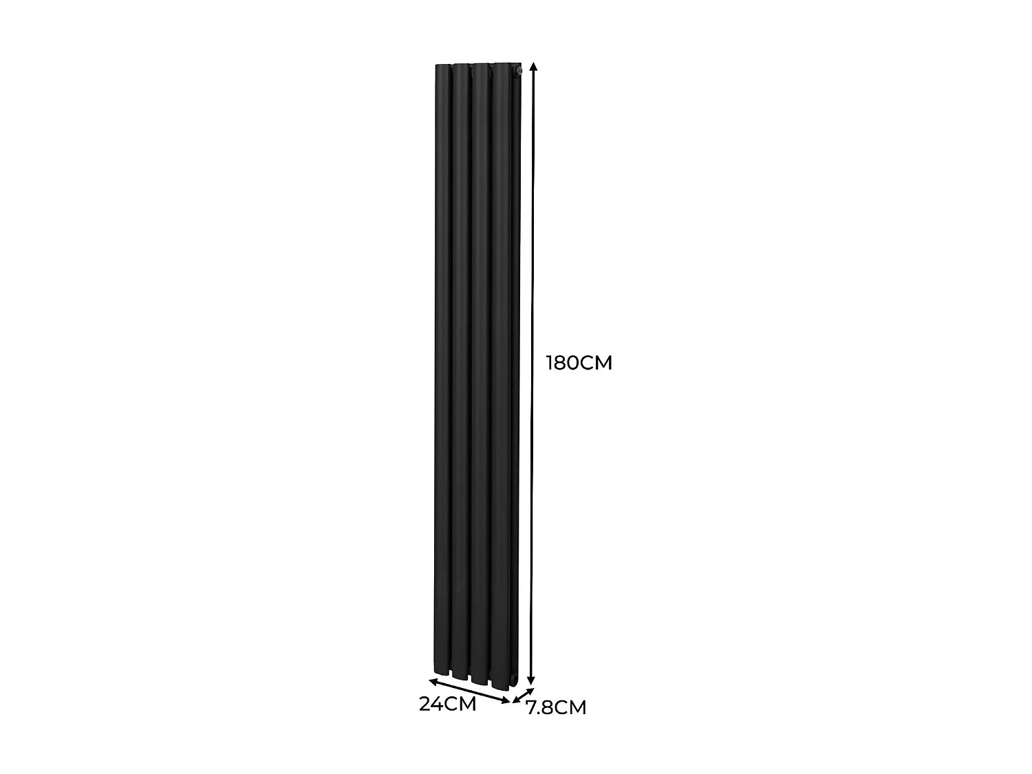 Oval Column Radiator – 1800mm x 240mm – Black