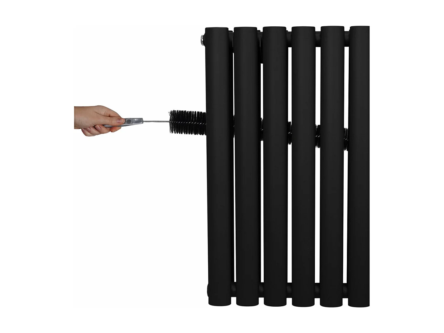 Oval Röhrenheizkörper - 1800mm x 600mm - Schwarz