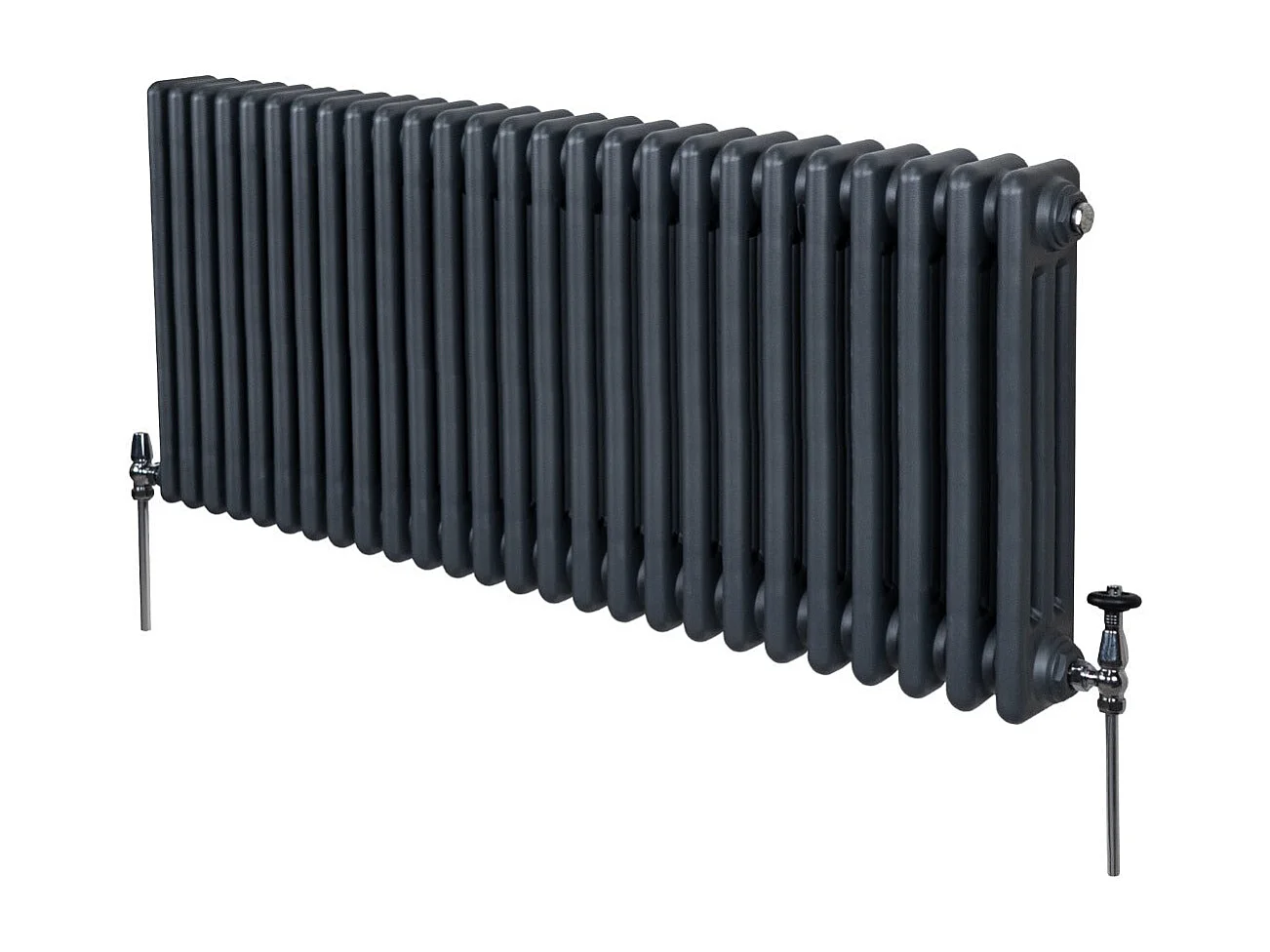 Traditional 3 Column Radiator - 600 x 1192mm - Anthracite Grey