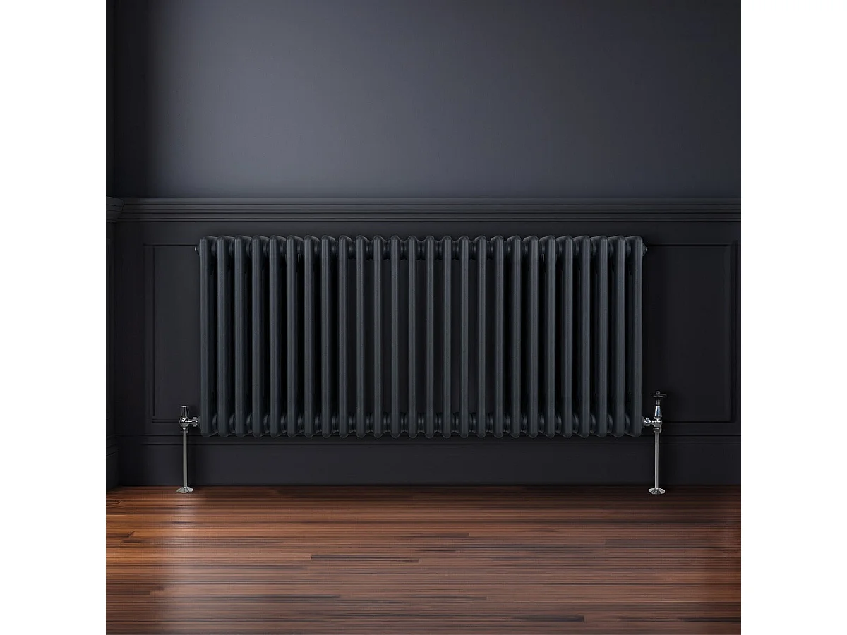 Traditional 3 Column Radiator - 600 x 1192mm - Anthracite Grey