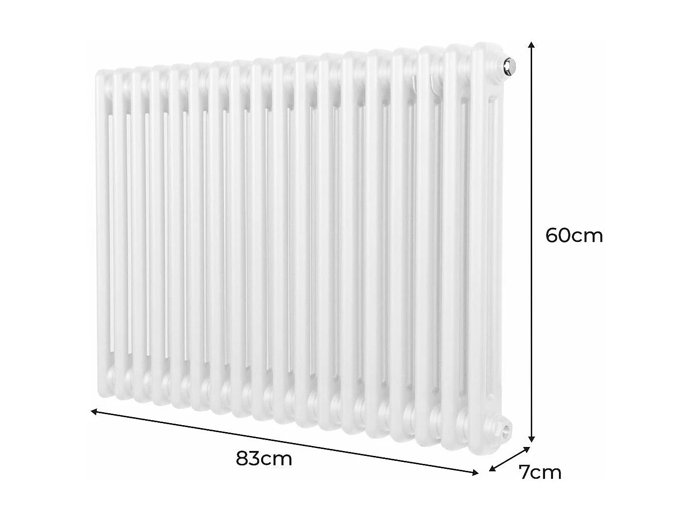 Radiador Tradicional 2 Columnas Calefacción Central Horizontal Blancoo 600x832cm