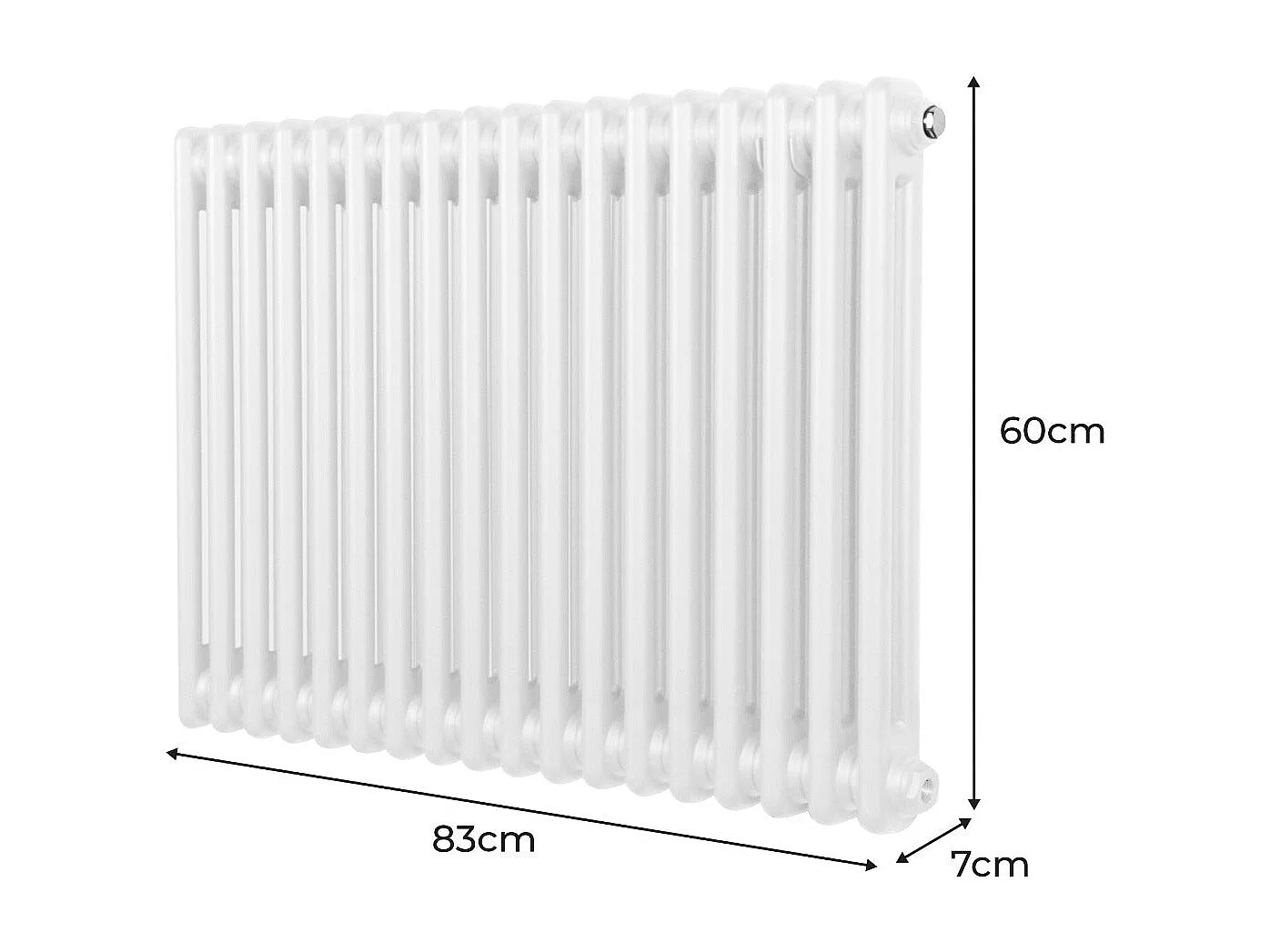 Radiateur Traditionnel à Double Colonne – 600 x 832 mm – Blanc