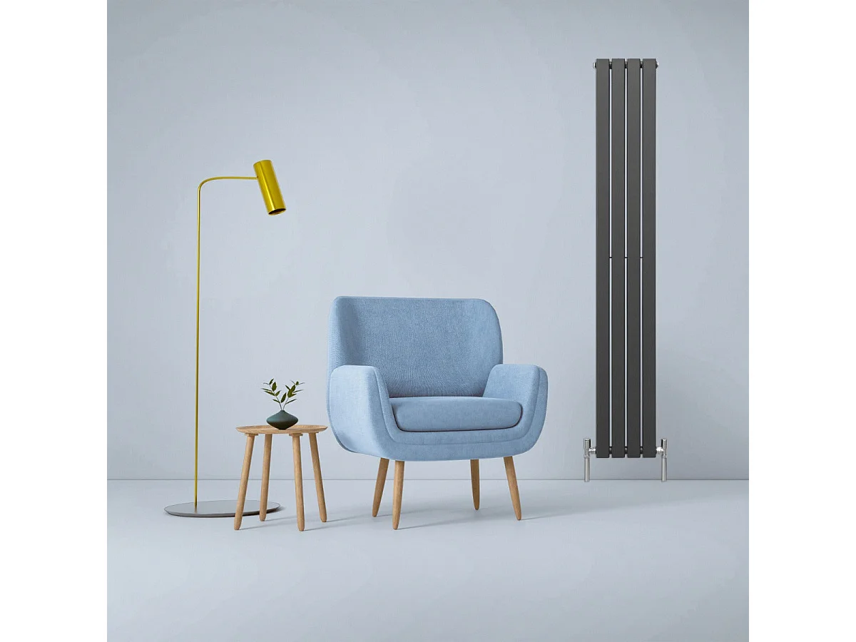 Radiadores Panel Plano Diseñador 1800x280mm Calefacción Central- Gris Antracita