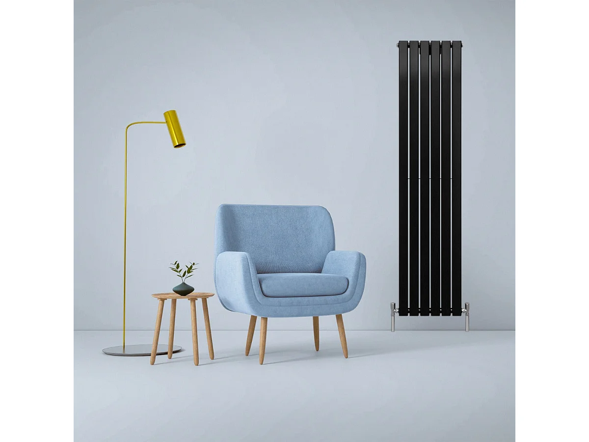 Designer Flat Panel Radiators Matt Black 1800mm x 420mm