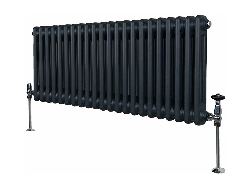 Radiador Tradicional 2 Columnas Calefacción Central Horizontal Gris Antracita  30 x 101cm