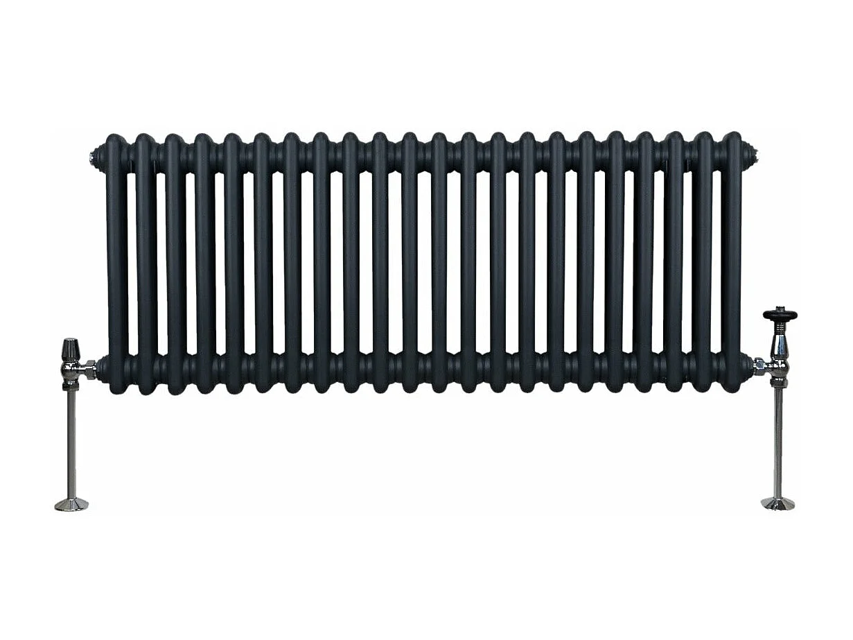 Radiador Tradicional 2 Columnas Calefacción Central Horizontal Gris Antracita  30 x 101cm