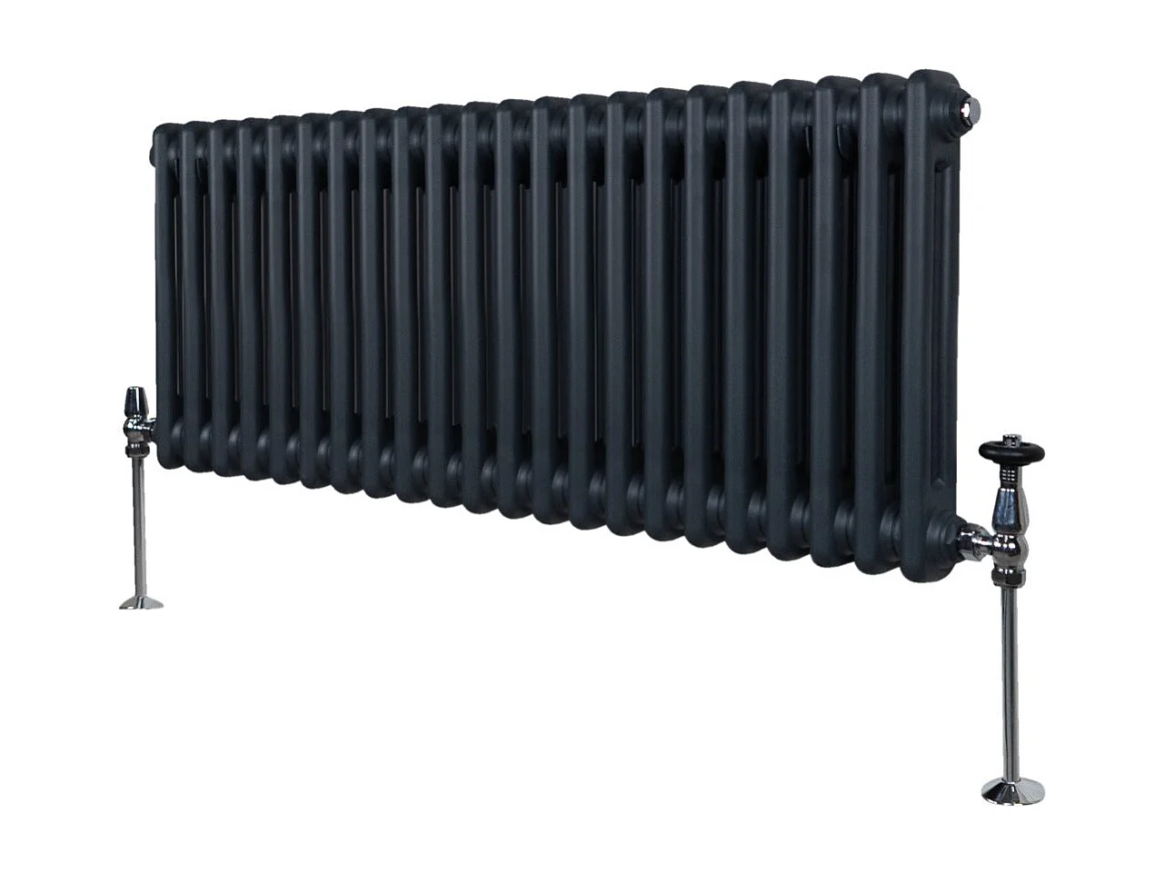 Traditionel 2-søjlet radiator - 300 x 1012 mm - Antracitgrå
