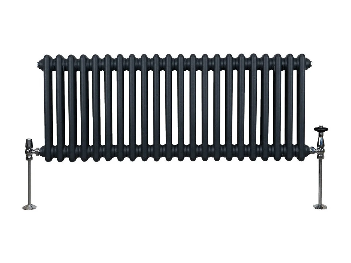 Traditionel 2-søjlet radiator - 300 x 1012 mm - Antracitgrå