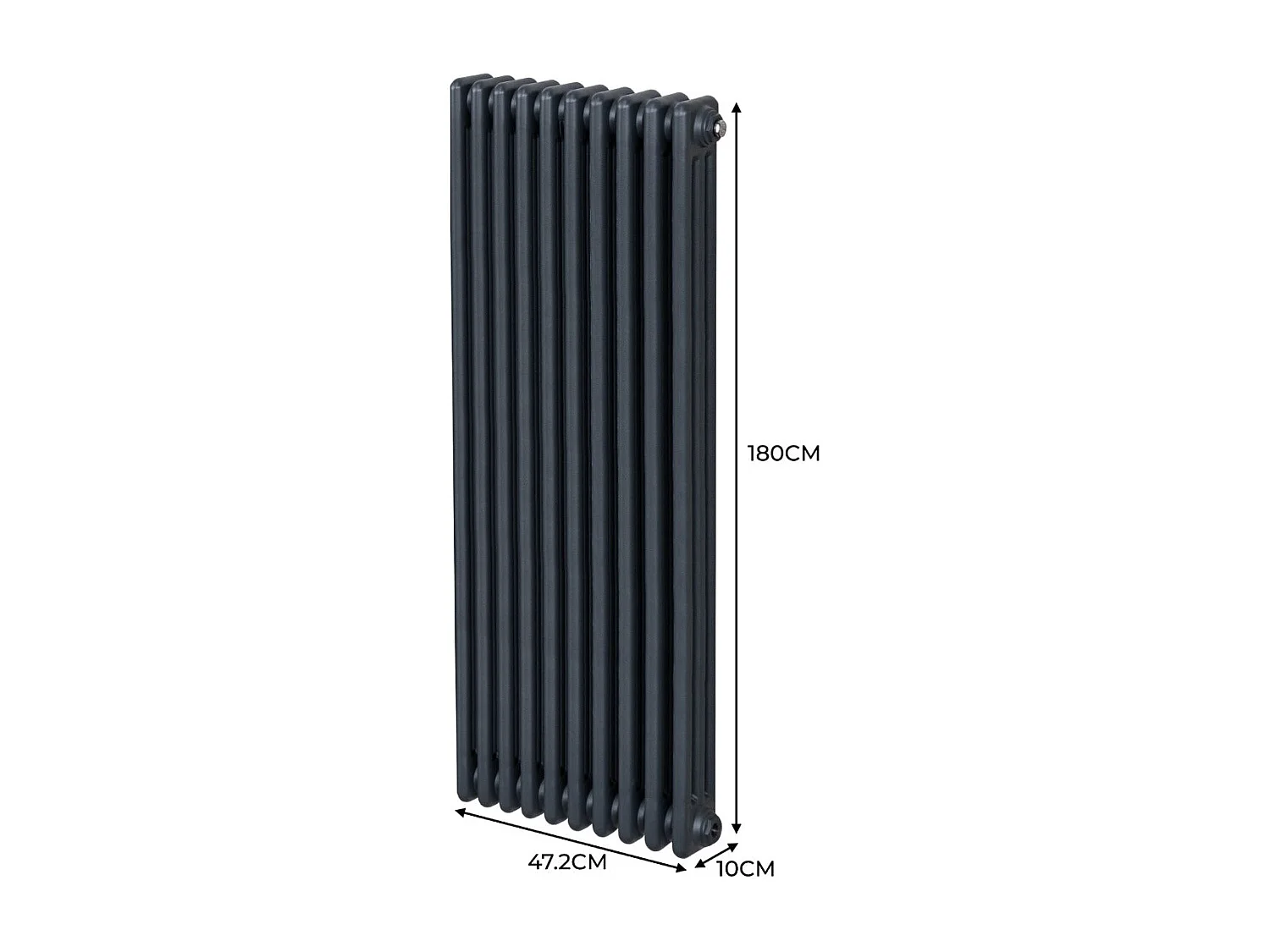 Radiateur Traditionnel à Triple Colonne – 1800 x 472 mm – Gris Anthracite