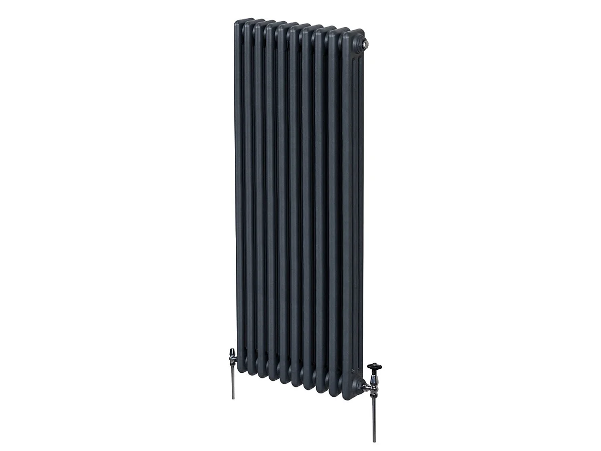 Tradisjonell 3-søyles radiator - 1800 x 472 mm - antrasittgrå
