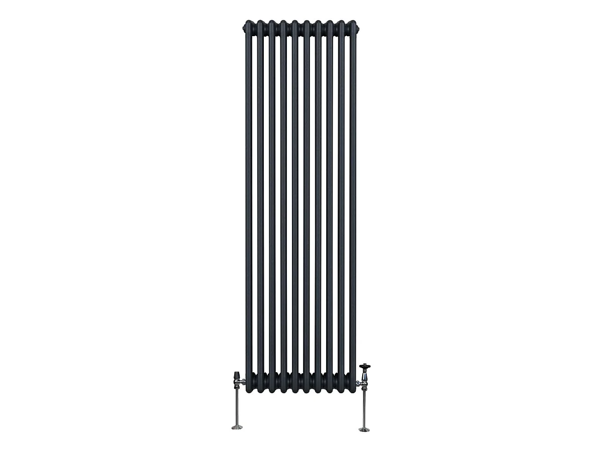 Tradisjonell 3-søyles radiator - 1800 x 472 mm - antrasittgrå