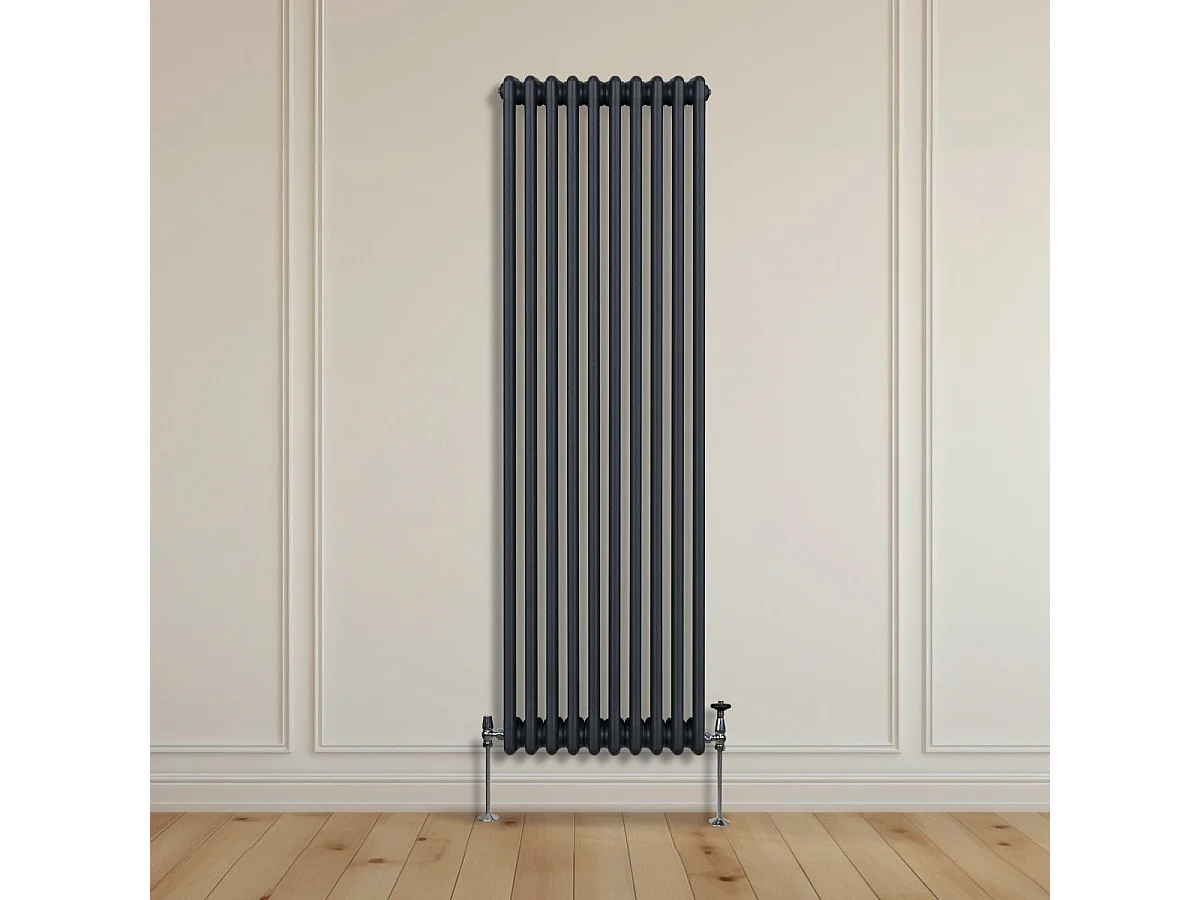 Tradisjonell 3-søyles radiator - 1800 x 472 mm - antrasittgrå