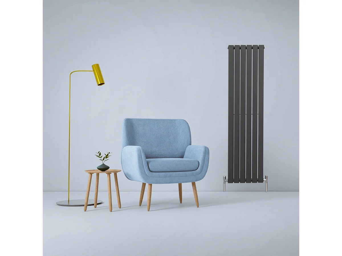 Radiadores Panel Plano Diseñador 1600x420mm Calefacción Central- Gris Antracita