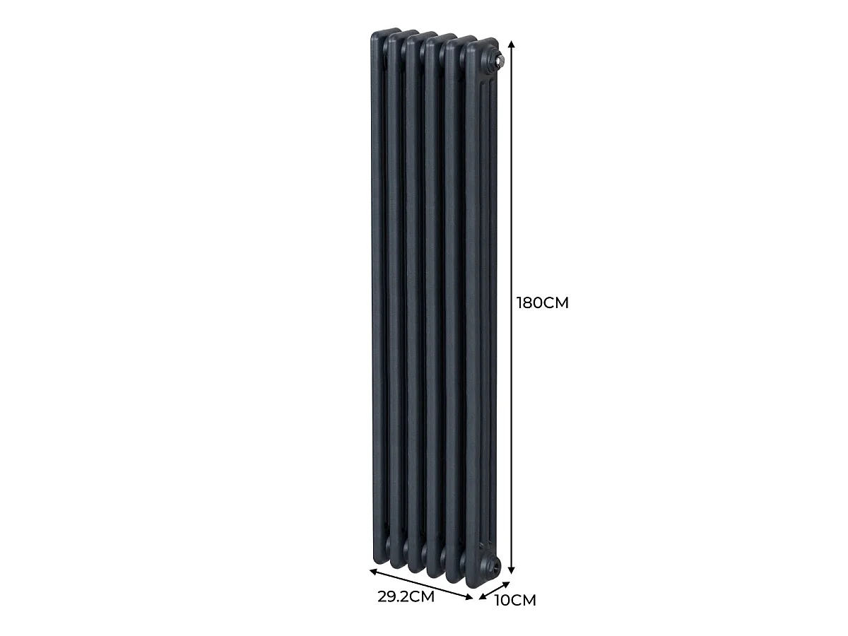 Traditional 3 Column Radiator - 1800 x 292mm - Anthracite Grey