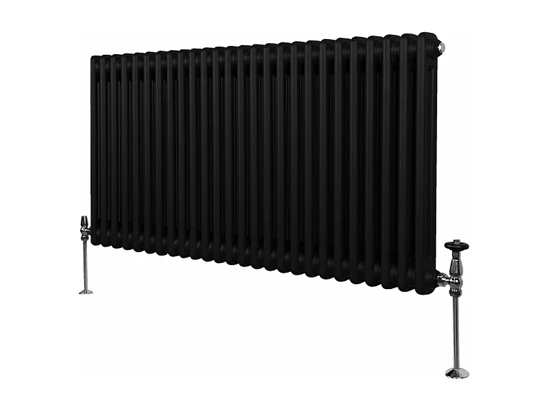 Radiador Tradicional 2 Columnas Calefacción Central Horizontal Negro 600x1192mm
