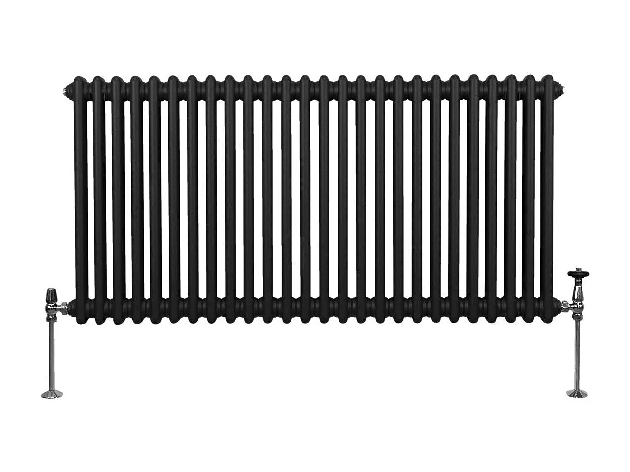 Tradycyjny grzejnik 2-kolumnowy - 600 x 1192 mm - czarny