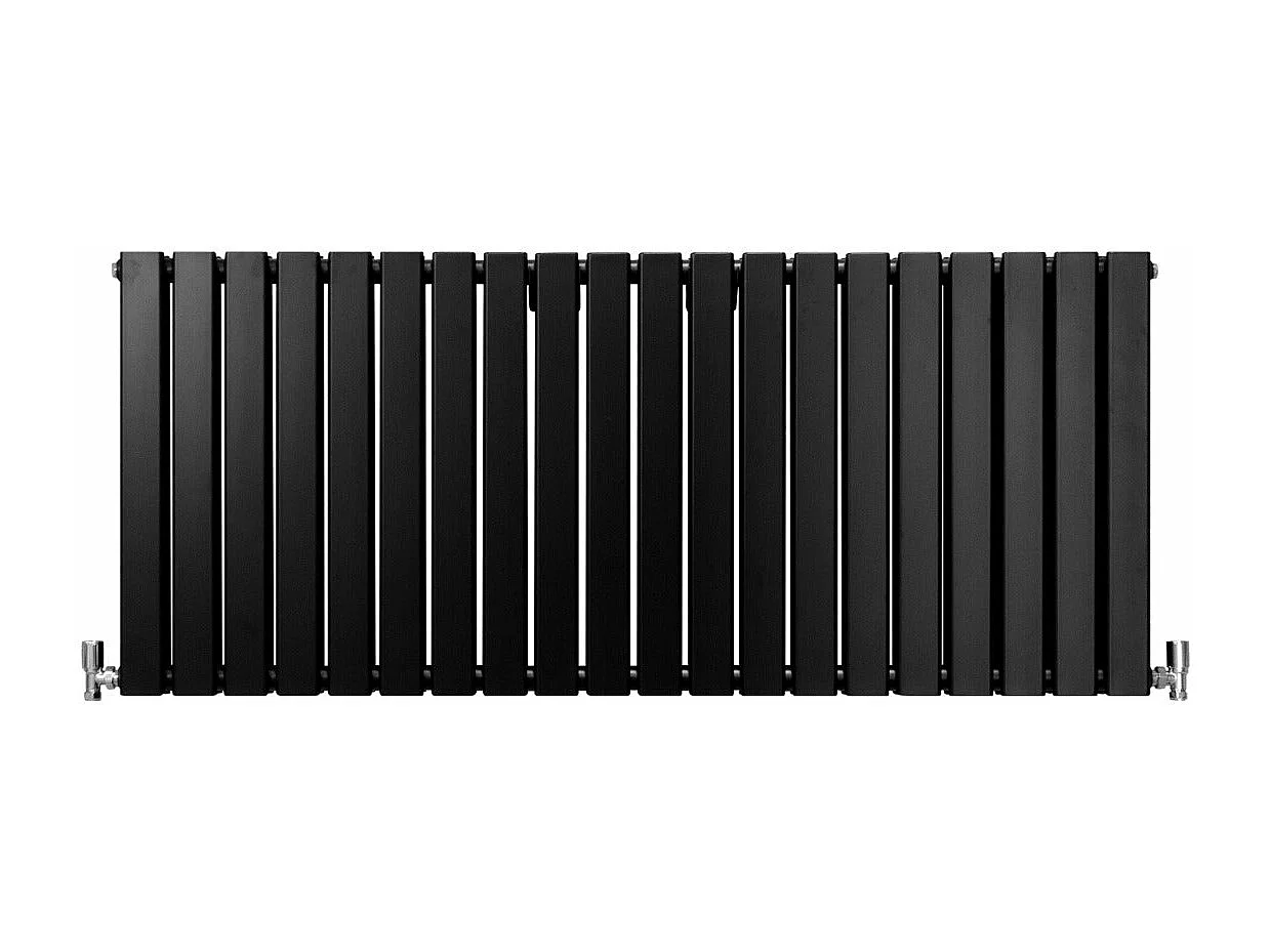 Radiadores Panel Plano Diseñador 600x1400mm Calefacción Central- Negro Mate
