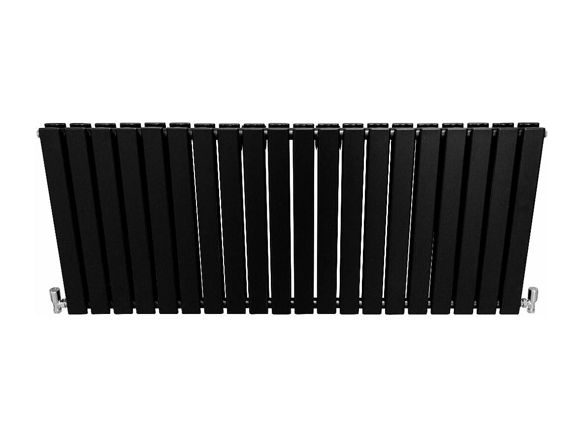 Radiadores Panel Plano Diseñador 600x1400mm Calefacción Central- Negro Mate