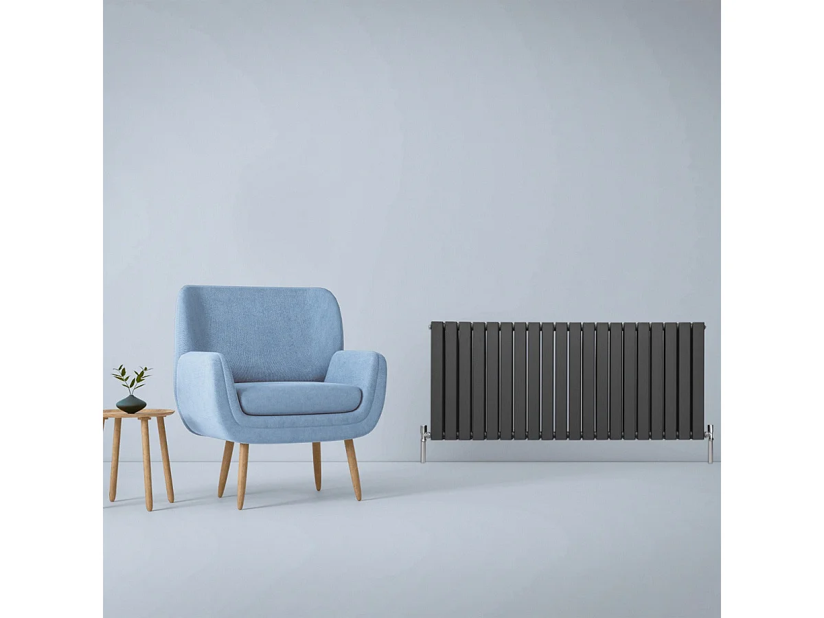 Radiadores Panel Plano Diseñador 600x1400mm Calefacción Central- Gris Antracita
