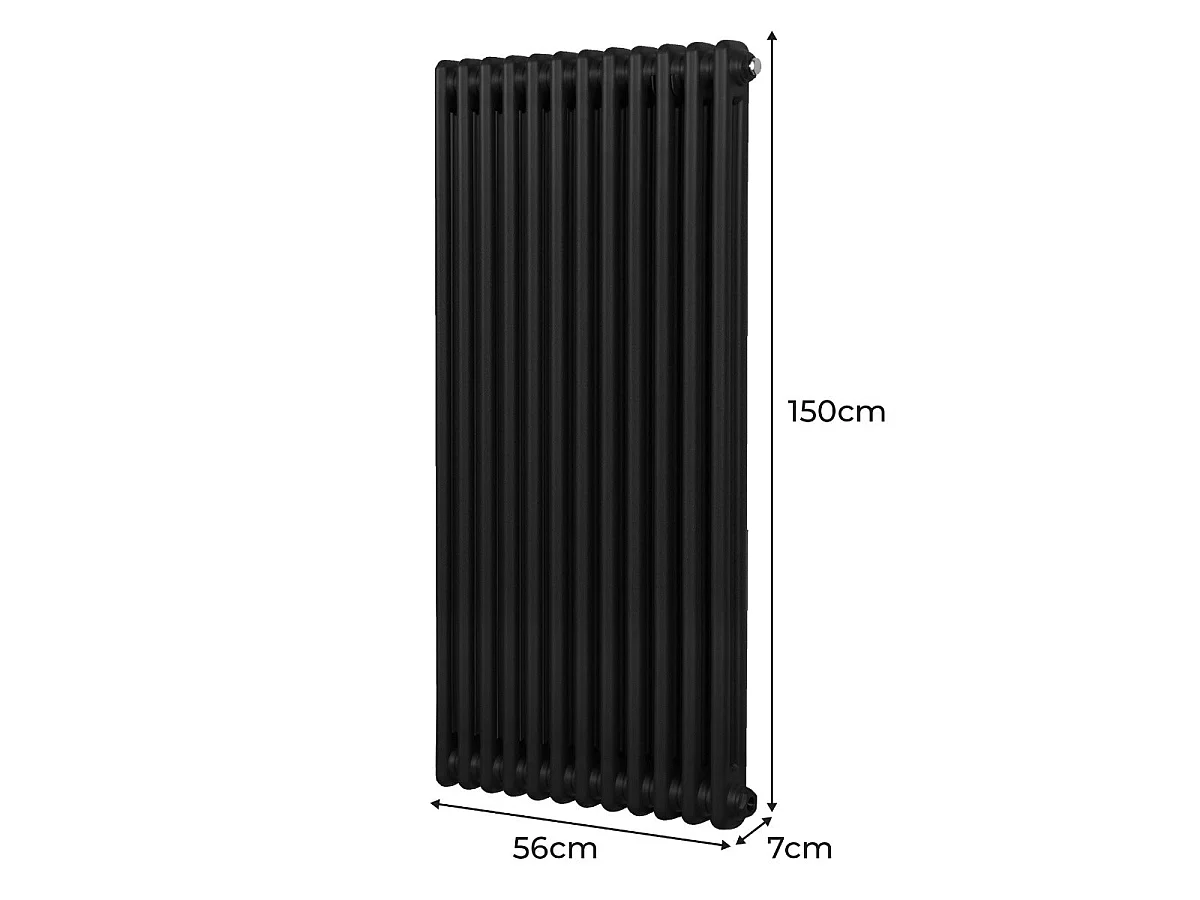 Radiador Tradicional 2 columnas Vertical Negro 150 x56.2cm