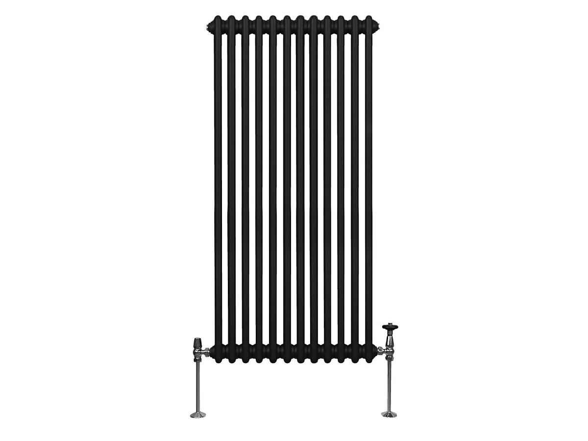 Perinteinen 2-pylväinen patteri - 1500 x 562 mm - musta