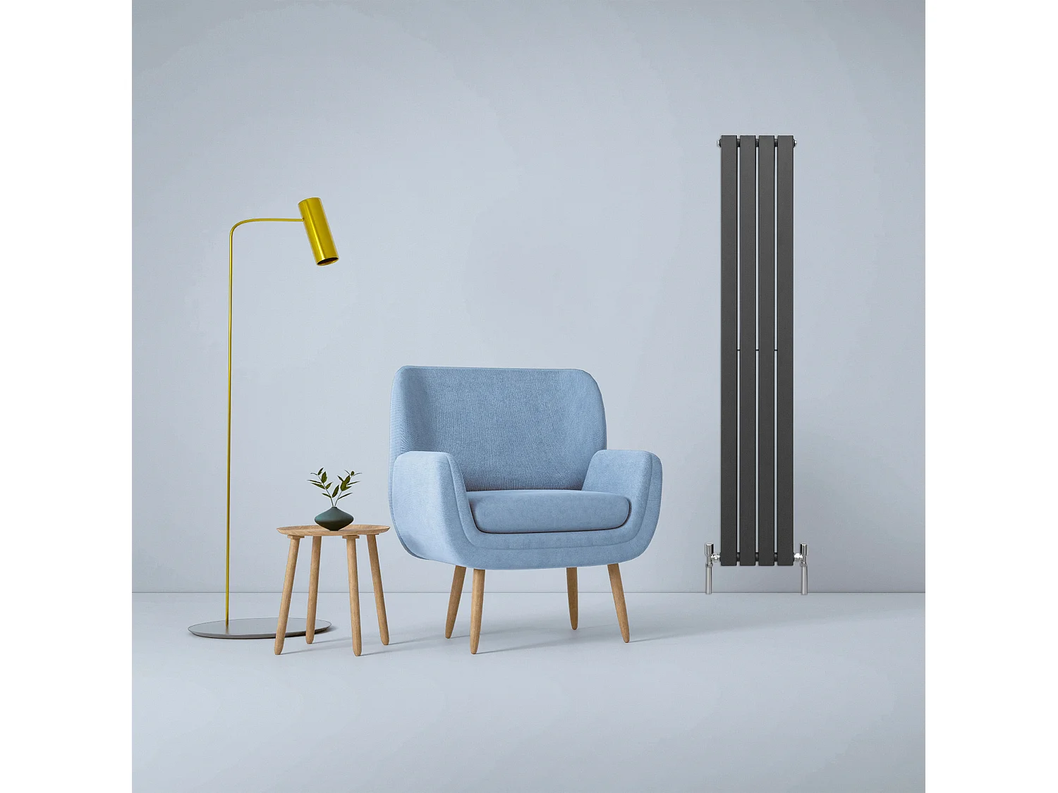 Radiadores Panel Plano Diseñador 1600x280mm Calefacción Central- Gris Antracita