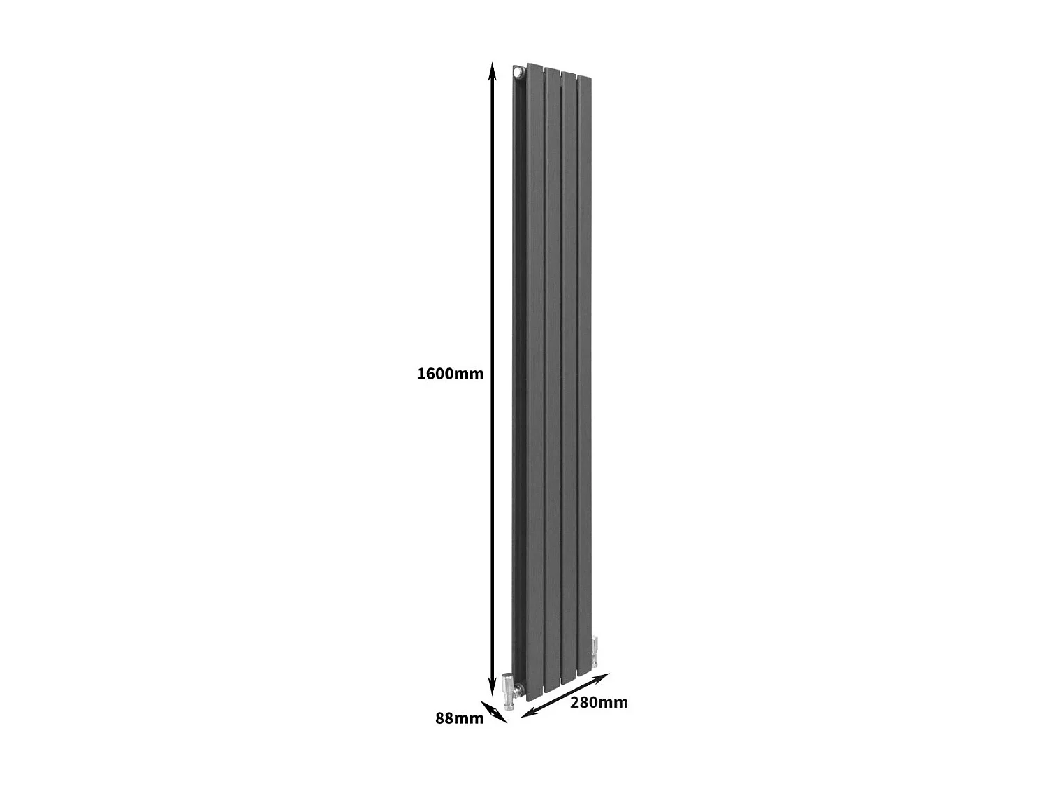 Grzejniki panelowe designerskie, antracytowo-szare, 1600 mm x 280 mm