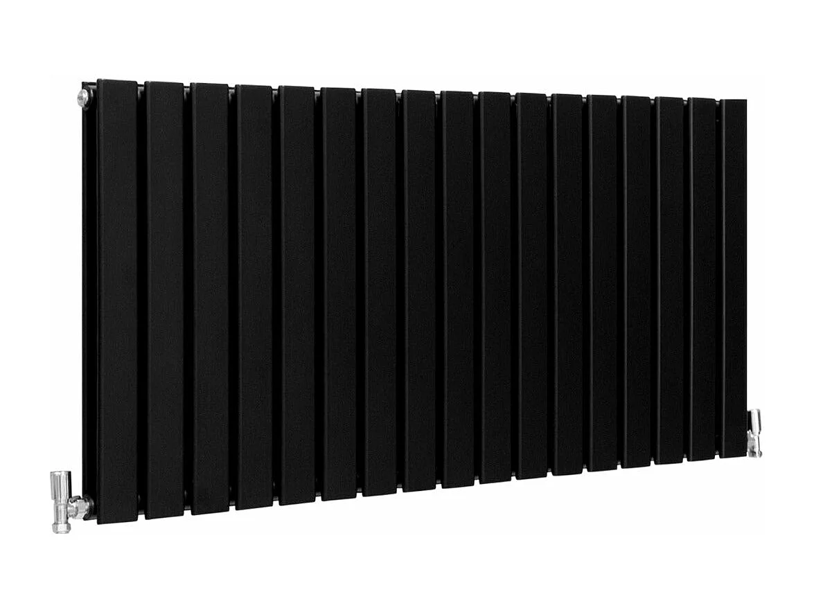 Radiadores Panel Plano Diseñador 600x1190mm Calefacción Central- Negro Mate