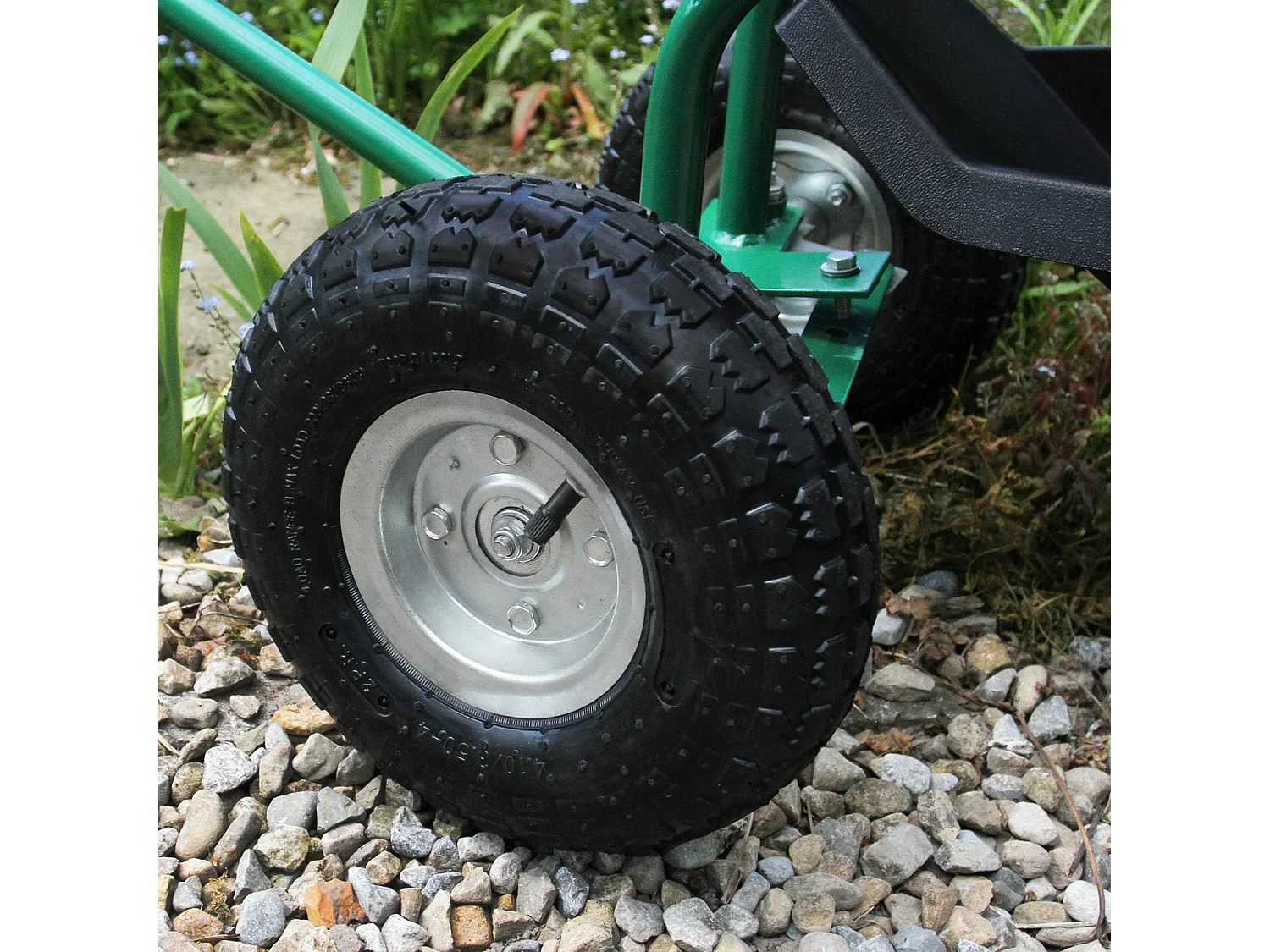 Siège pour Jardin Robuste Vert avec Panier et Bac à Outils