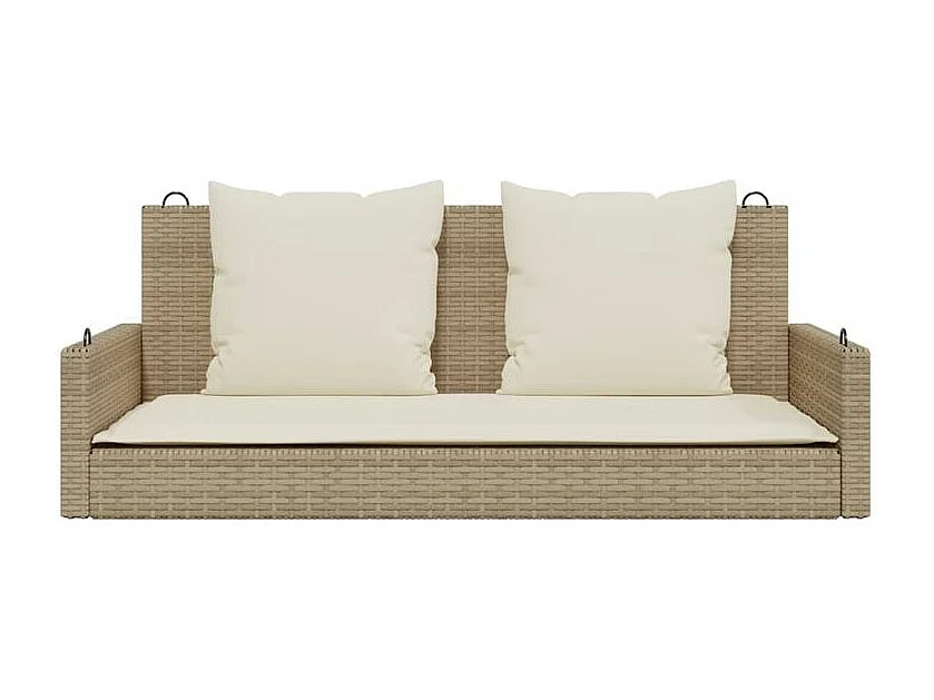 Balancelle avec coussins beige 119x56x48 résine tressée