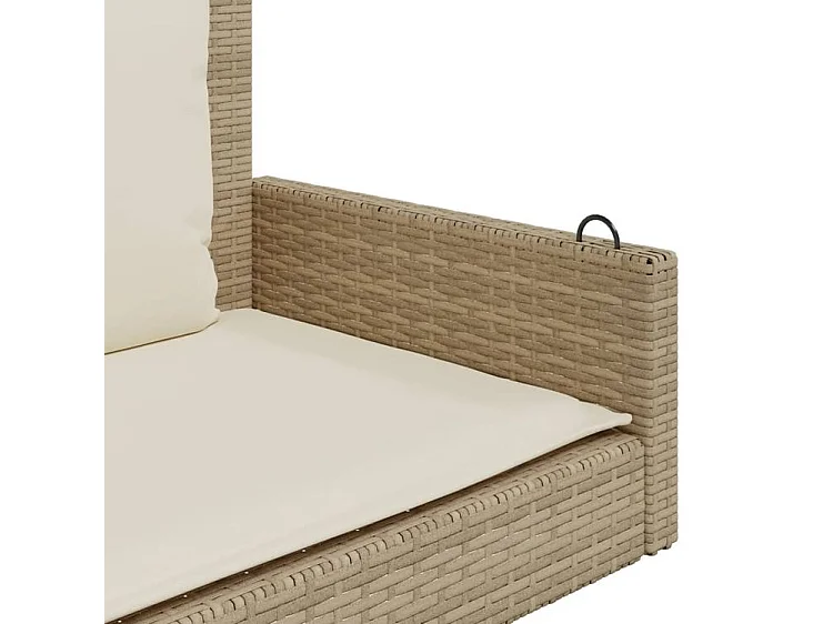 Balancelle avec coussins beige 119x56x48 résine tressée