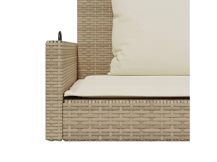 Balancelle avec coussins beige 119x56x48 résine tressée