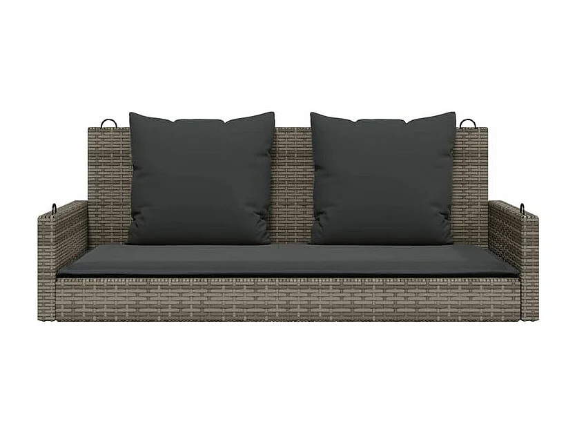 Balancelle avec coussins gris 119x56x48 résine tressée
