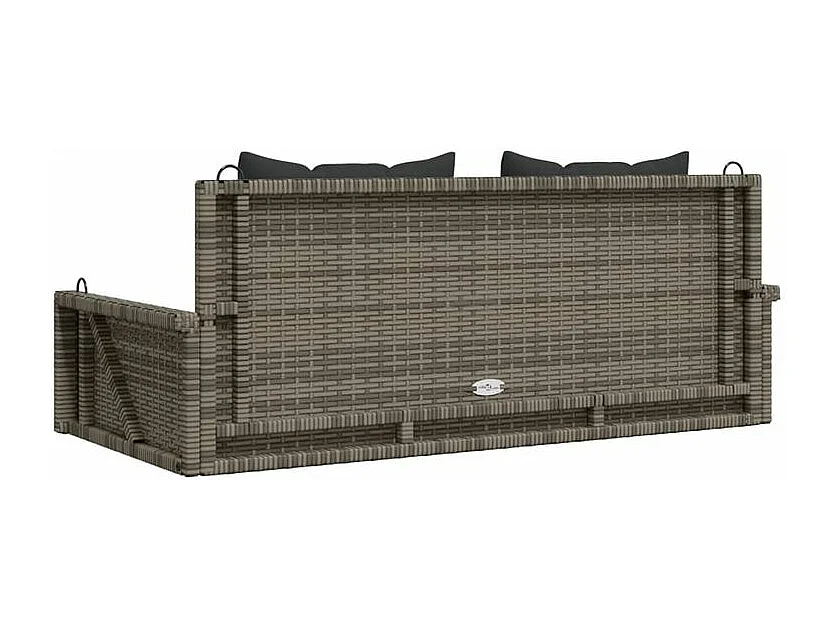 Balancelle avec coussins gris 119x56x48 résine tressée