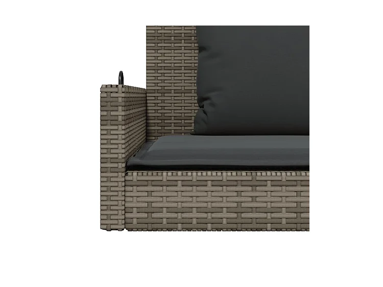Balancelle avec coussins gris 119x56x48 résine tressée