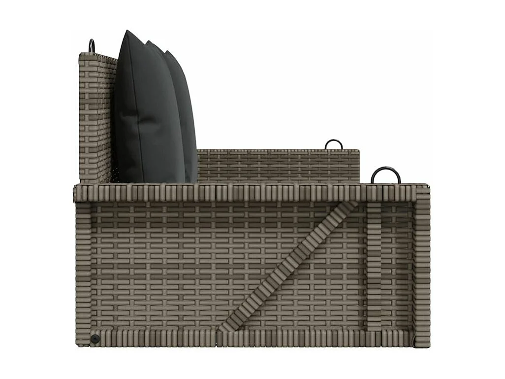 Balancelle avec coussins gris 119x56x48 résine tressée
