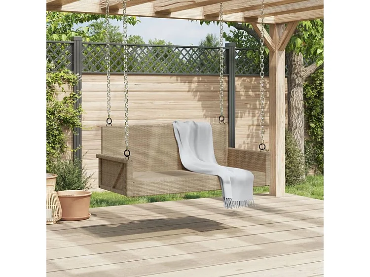 Balancelle beige 119x56x48 résine tressée