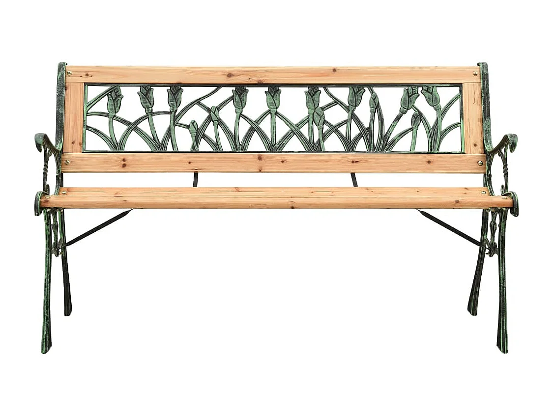 Banc de jardin 122cm Fonte et bois de sapin massif