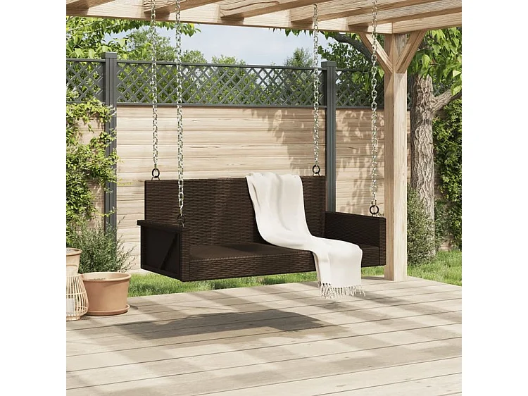 Balancelle marron 119x56x48 résine tressée