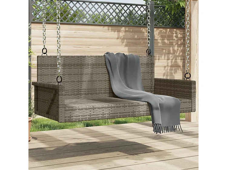 Balancelle gris 119x56x48 résine tressée