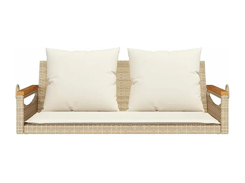Balancelle avec coussins beige 109x62x40 résine tressée