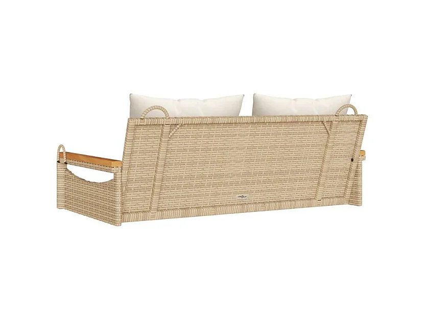 Balancelle avec coussins beige 109x62x40 résine tressée