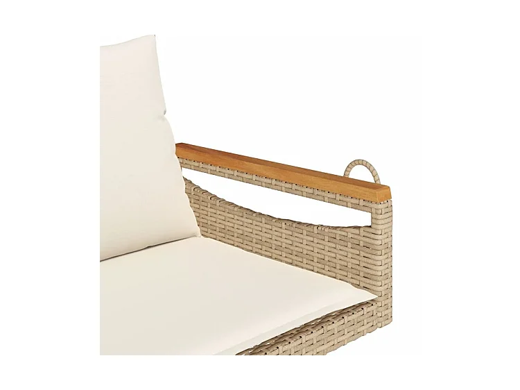 Balancelle avec coussins beige 109x62x40 résine tressée