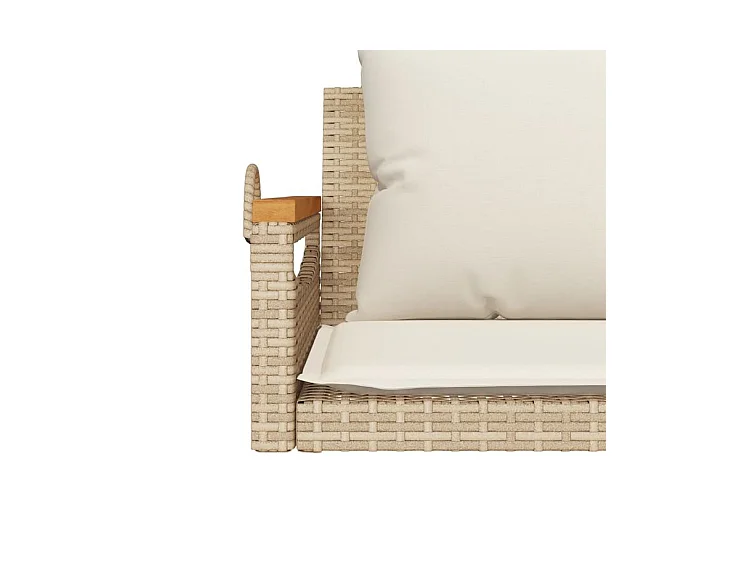 Balancelle avec coussins beige 109x62x40 résine tressée