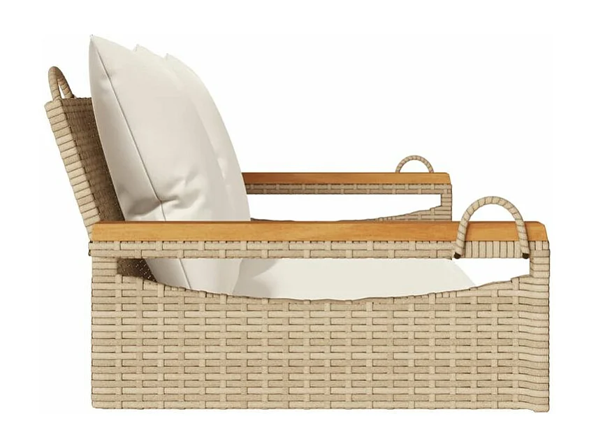 Balancelle avec coussins beige 109x62x40 résine tressée