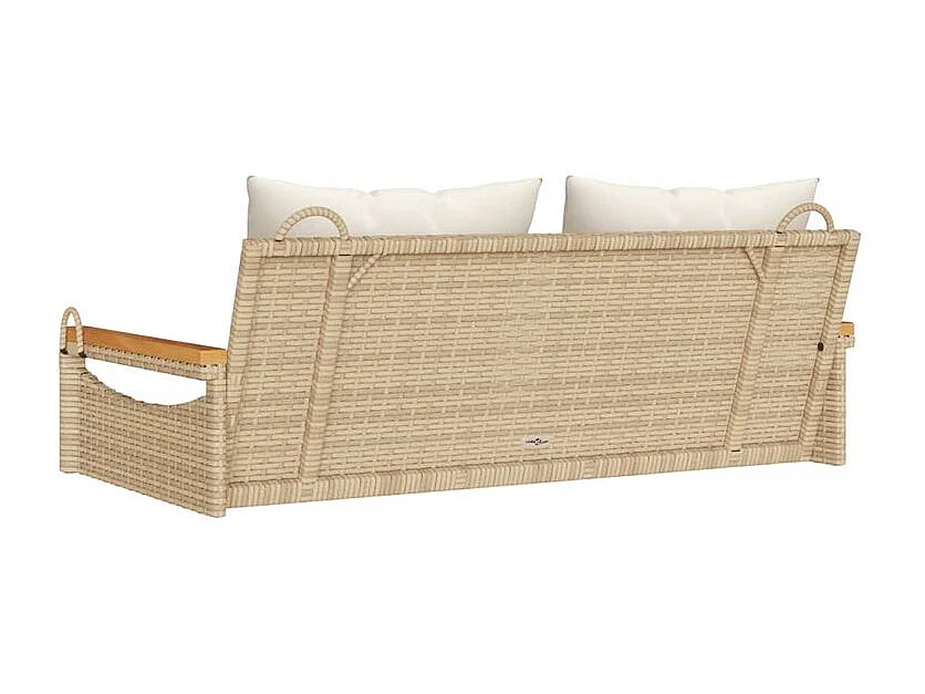 Balancelle avec coussins beige 109x62x40 résine tressée