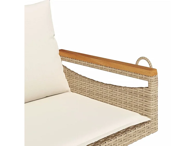 Balancelle avec coussins beige 109x62x40 résine tressée