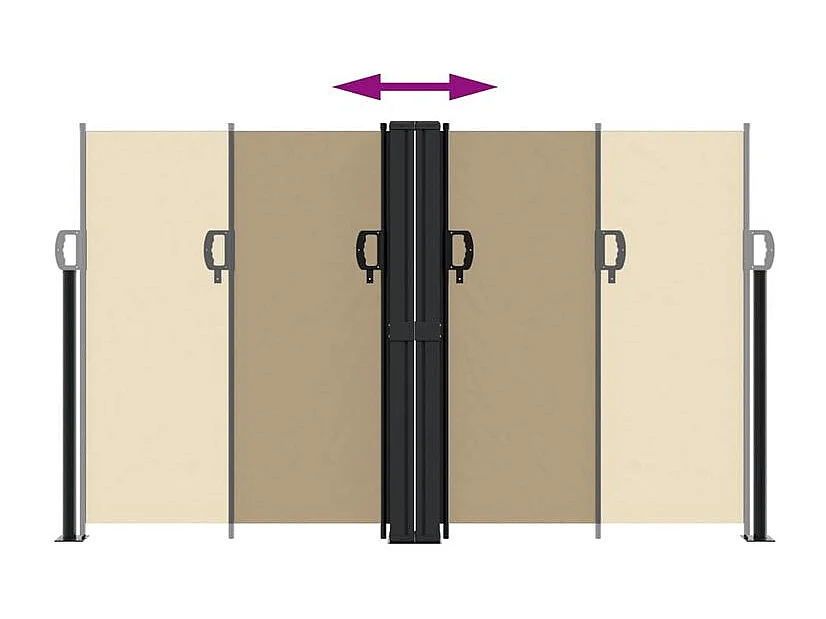 Auvent latéral rétractable beige 140x1000