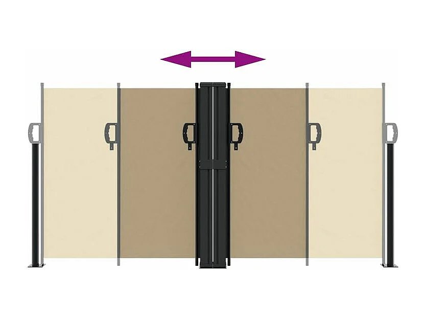 Auvent latéral rétractable beige 120x1200